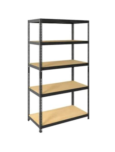 аксессуары для серверных шкафов полки стационарные: Чёрный металлический стеллаж с настилом из двп Новый стеллаж в — 1