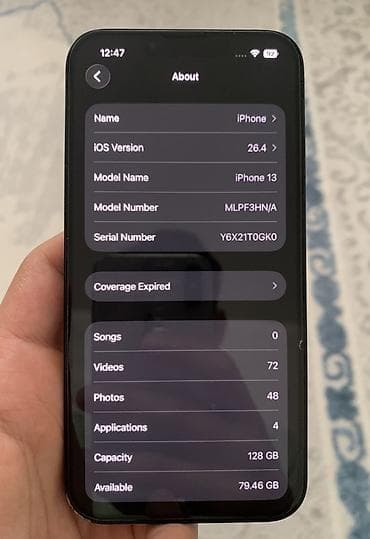 iphone 3: IPhone 13, Б/у, 128 ГБ, Midnight, Чехол, 86 % — 3