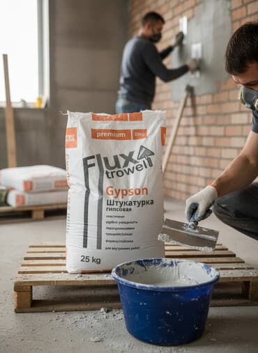 декоративный гипсовый кирпич: Штукатурка Flux trowel, Гипсовая — 1