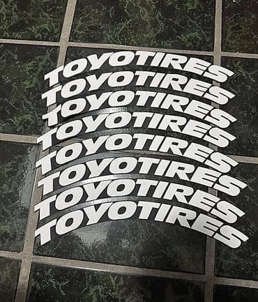 дордой диски: Наклейки на шины TOYO TIRES из 3D резины. Цвет: белый 8шт в комплекте — 2