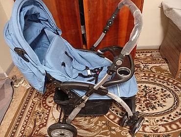 Коляска, Другой бренд, цвет - Голубой, Новый