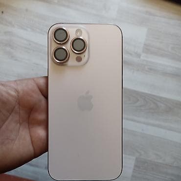 Техника жана электроника: IPhone 16 Pro Max, Колдонулган, 256 ГБ, Matte Gold, Заряддоочу түзүлүш, Коргоочу айнек, Каптама, 90 % — 2