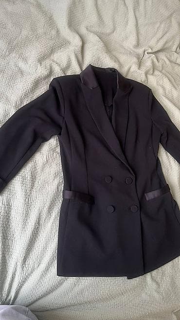 костюм женские: Женский брючный костюм-смокинг черный Imperial, состояние отличное — 7