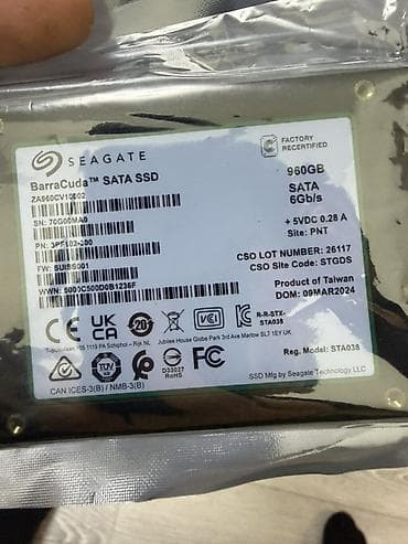 hdd disk: Seagate BarraCuda SATA SSD 960 ГБ Основные характеристики: - Серия — 1
