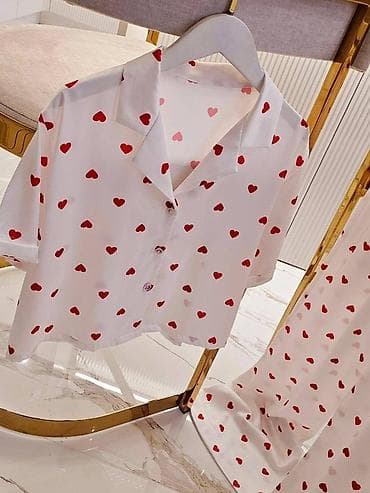 tech flis: Домашний комплект из мягкой вискозы с принтом «сердечки». Состав и — 7