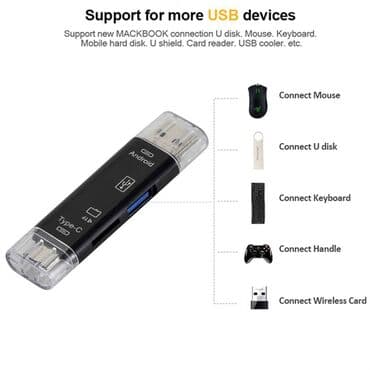 переходник с телефона на usb: USB-micro SD Card Reader OTG 3-в-1 D-188. USB устройство для чтения — 1