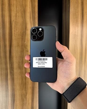 Уюлдук телефондор жана аксессуарлар: IPhone 16 Pro Max, Колдонулган, 256 ГБ, Black Titanium, Куту, Каптама, Коргоочу айнек, 100 % — 3