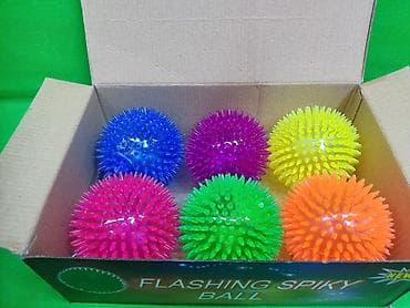 игрушки фингер: Набор светящихся массажных мячей «Flashing Spiky Ball». - В — 1