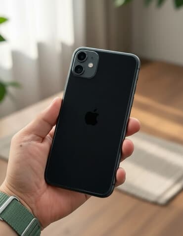 IPhone 11, Б/у, 128 ГБ, Черный, Зарядное устройство, Защитное стекло, Чехол, 92 %