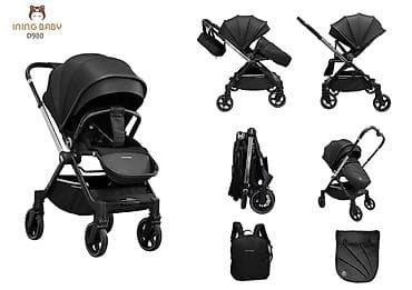 benebaby d100: Прогулочная коляска INING BABY D980 (черная) - Легкая складная — 1