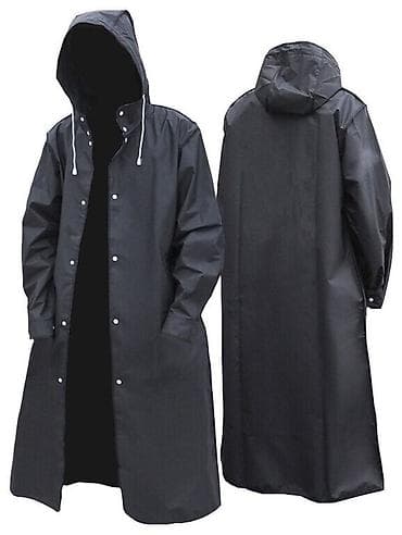 Дождевик-плащ с капюшоном плотнее обычных, черные темно серые и белые