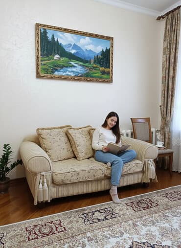 спальный гарнитур адель: Гарнитур для зала, Диван, Ткань, текстиль, цвет - Бежевый — 6