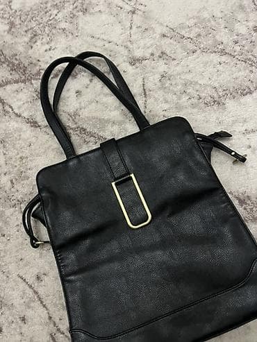 кожа растительного дубления: Сумка-тоут/шопер из чёрной натуральный кожи с минималистичным — 1