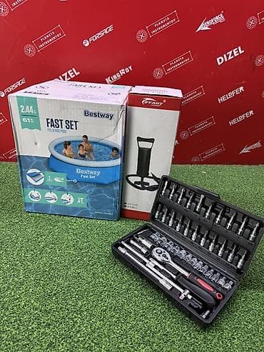 Надувной бассейн Bestway Fast Set + ручной насос + набор инструментов at lalafo.kg Надувной бассейн Bestway Fast Set + ручной насос + набор инструментов