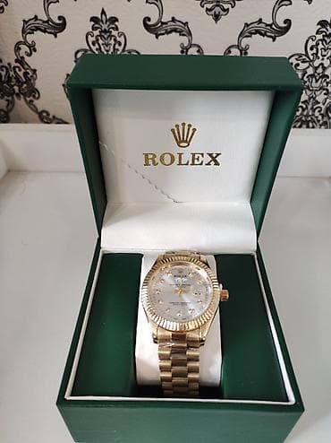 Очки: Наручные часы rolex мужские (новый) индикатор даты золотистого цвета — 3