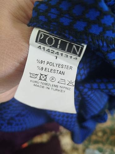 женская обувь 37: Платье POLIN, синее с мелким геометрическим узором. - Силуэт — 2