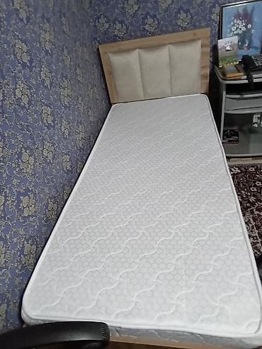 Односпальная кровать, Новый, С матрасом, длина - 200 см