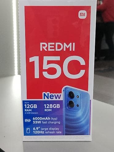 Redmi, Redmi 15C, Новый, 128 ГБ, цвет - Синий, В рассрочку