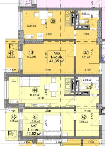 квартира берилет кудайберген: 1 бөлмө, 42 м², Элитка, 5 кабат, ПСО (өзү оңдоп түзөтүп бүтүү үчүн) — 5