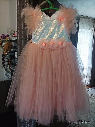 детские платья со шлейфом: Детское платье, цвет - Розовый — 2