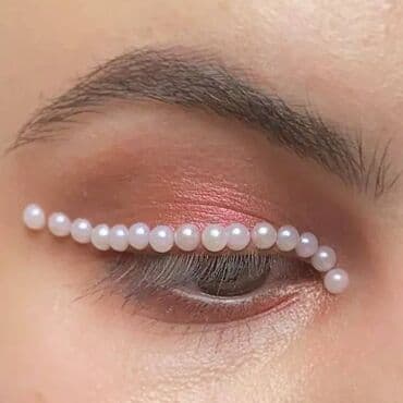 касметика для девочек: Стразы - жемчужины для лица, полу жемчужина, самоклейка, диаметр 5 мм — 4