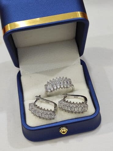 свадебное платье для высокой невесты: Набор украшений, Проба 925, Женские, Новый — 4