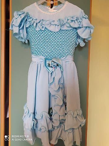 Платья: Детское платье, цвет - Голубой, Б/у — 2