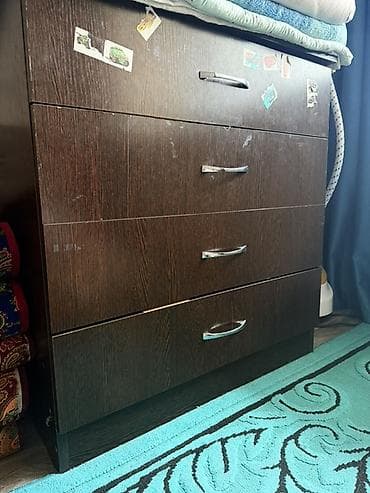 шкаф комод: Комод для одежды, Б/у, Без зеркала, ЛДСП, цвет - Коричневый, Самовывоз — 2