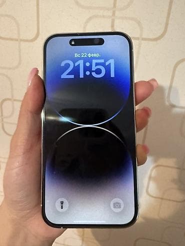 hoco w51: IPhone 14 Pro, Б/у, 128 ГБ, Серебристый, 76 % — 2