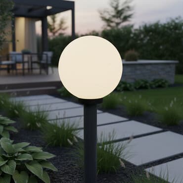 мощные садовые фонари на солнечных батареях: Белый сферический плафон, предназначенный для использования в качестве — 1