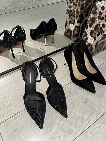 вечерние туфли: Женские туфли на шпильке — 2 пары 1) Черные лодочки - Материал — 1