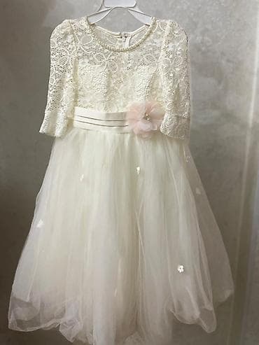 Детское платье, цвет - Белый, Новый