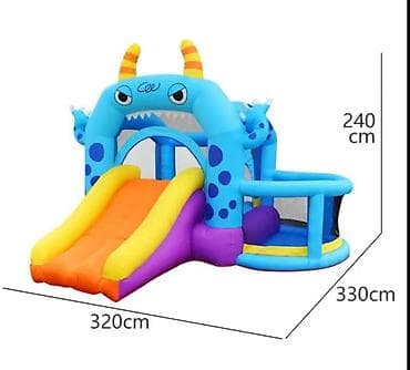 лабубу цена: Надувной детский игровой комплекс «Монстрик» с горкой и батутной — 1