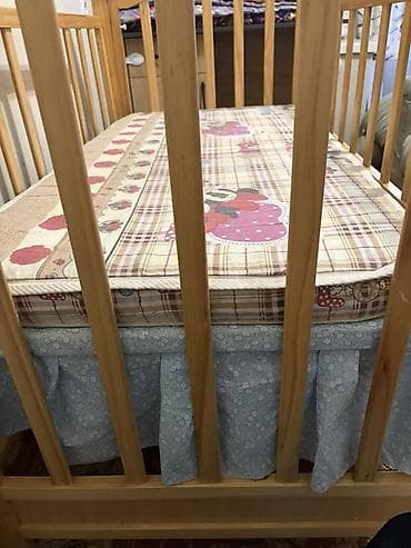 детская кроватка ручная работа: Детская деревянная кроватка с матрасом - Материал: натуральное — 4