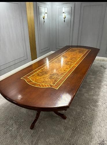 угловой диван со столом ош: Стол и стул для зала, Б/у, Самовывоз, цвет - Коричневый — 2