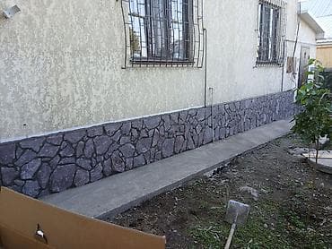 Штукатурка, шпаклевка: Отделка цоколя и фасада декоративным камнем + мощение брусчаткой - — 3