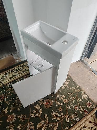 Офисная мебель: Тумба для ванны, С раковиной, Другой материал, цвет - Белый — 3