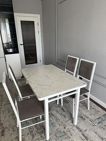 coffee table: Кухонный стол и стул, цвет - Белый — 1