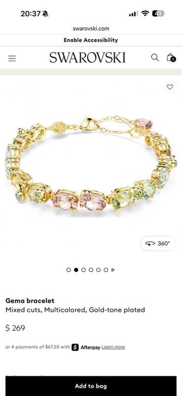 Браслет Swarovski Gema В отличном состоянии, есть сертификат, чек и