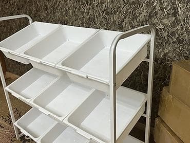 Комплектующие для мебели: Детский стеллаж-органайзер на колесах с пластиковыми контейнерами в — 7