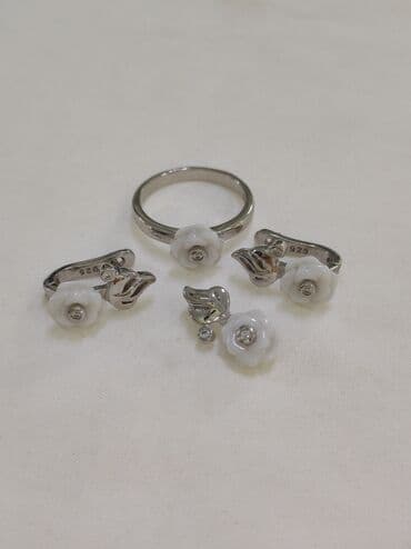 свадебные наборы ручной: Новая коллекция Комплект с эмалью Роза Серебро 925 пробы Цена — 4