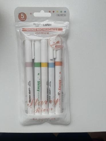скетч: Набор текстовыделителей Merisen x LAPEN Shiny Highlighter — 5 цветов — 1