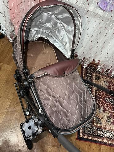 Коляски: Коляска, Другой бренд, цвет - Коричневый, Б/у, Самовывоз — 2