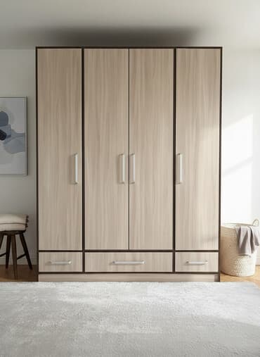 шкафы двухстворчатые: Шкаф для одежды, Б/у, Прямой, ЛДСП — 1