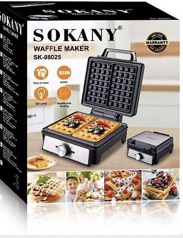 Вафельница SOKANY SK-08025 - Мощность: 1600 Вт — быстрый равномерный