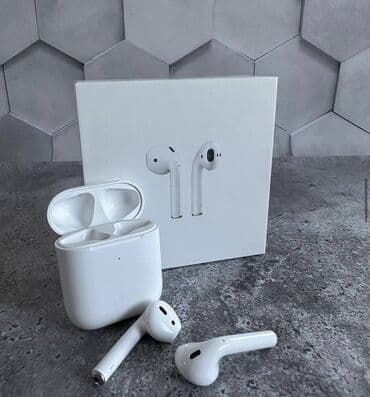 аирподсы оригинал: Каптагычтар, Apple, Жаңы, Электр зымсыз (Bluetooth), Классикалык — 3