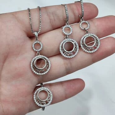 свадебное платье для высокой невесты: Набор украшений, Проба 925, Женские, Новый — 4