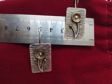 свадебное платье для высокой невесты: Серебряные серьги, Проба 925, Женские, Новый — 6