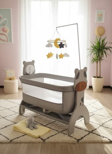 Люлька, Качалка, Дерево, цвет - Серый