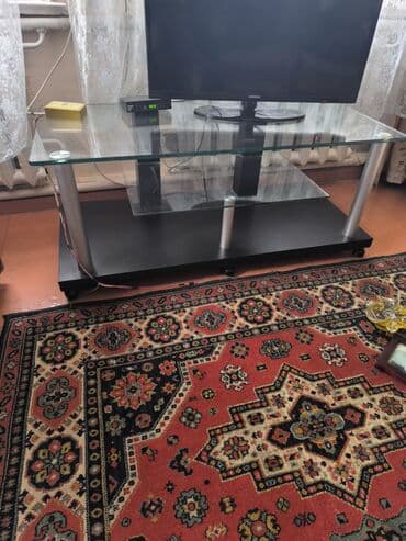 кухонные шкафы буу: Тумба и подставка для телевизора, Напольная, Стекло, цвет - Черный — 2